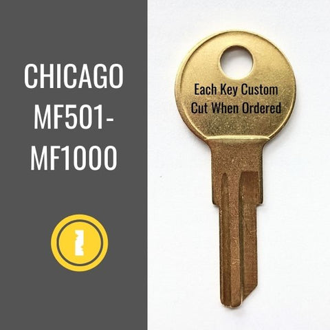 Replacement Chicago File Cabinet Key - MF518