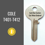 Replacement Cole File Cabinet Key T405