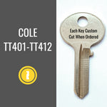 Replacement Cole File Cabinet Key TT401